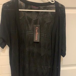 Sheer print knit cardigan top NWT